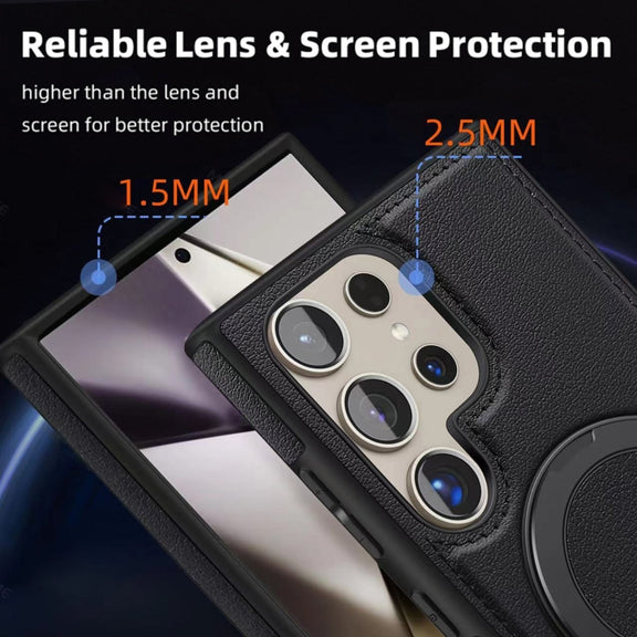 For Samsung Galaxy S24 5G Yashi 360 Degree Rotating MagSafe Bracket Phone Case(Purple)