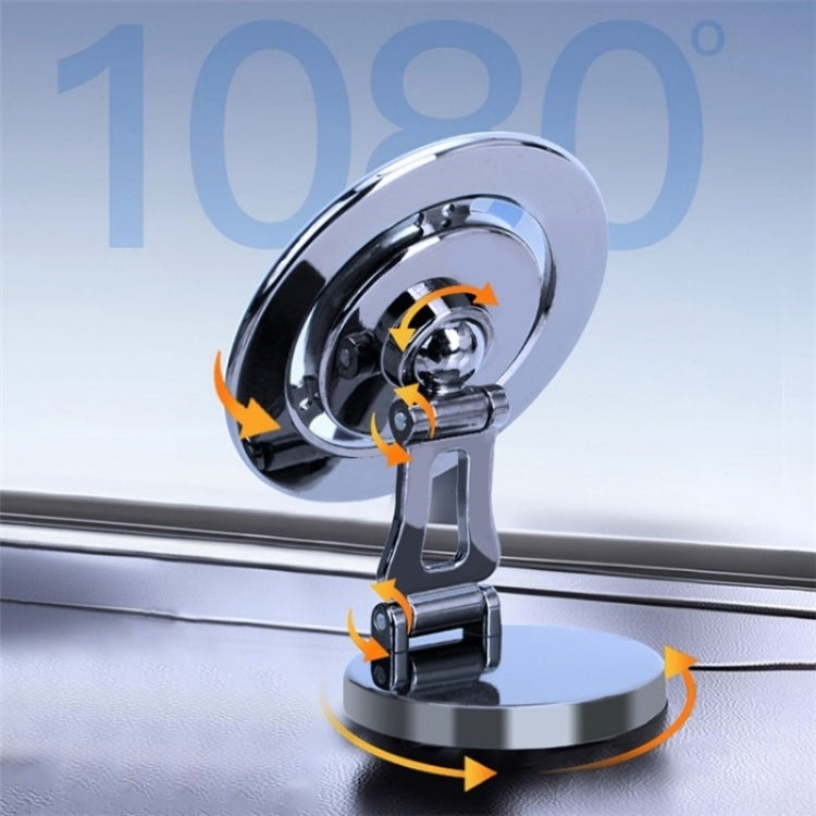 G168 Rotatable Cellphone Stand Car Dashboard Windshield Magnetic Phone Holder(Silver)