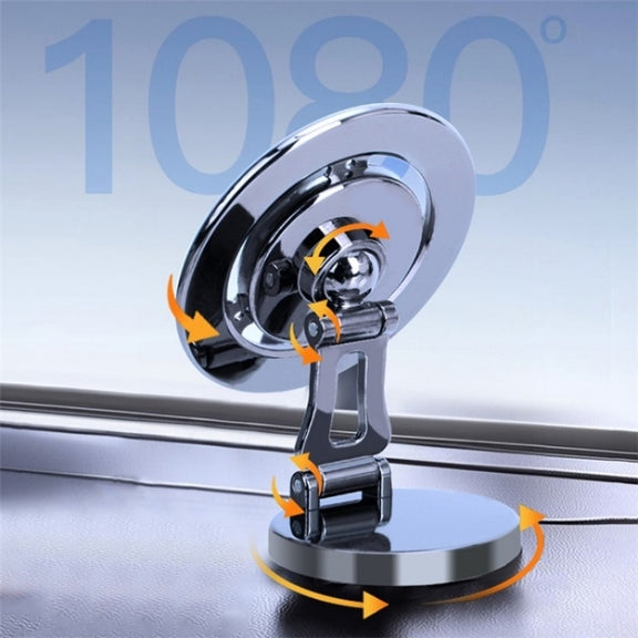 G168 Rotatable Cellphone Stand Car Dashboard Windshield Magnetic Phone Holder(Silver)