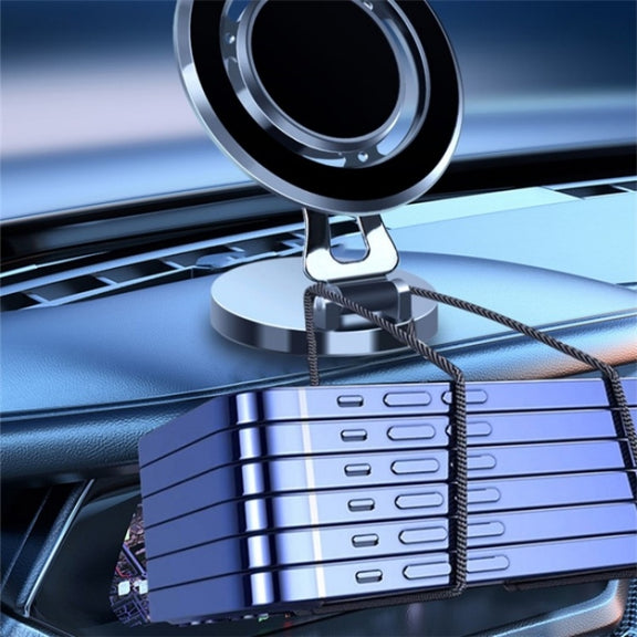 G168 Rotatable Cellphone Stand Car Dashboard Windshield Magnetic Phone Holder(Silver)