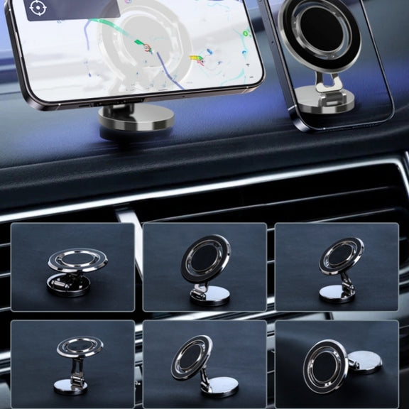 G168 Rotatable Cellphone Stand Car Dashboard Windshield Magnetic Phone Holder(Silver)