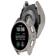 For Sansung Galaxy Watch 7 40mm Half Pack Hollow PC Watch Protective Case(Titanium Steel Color)