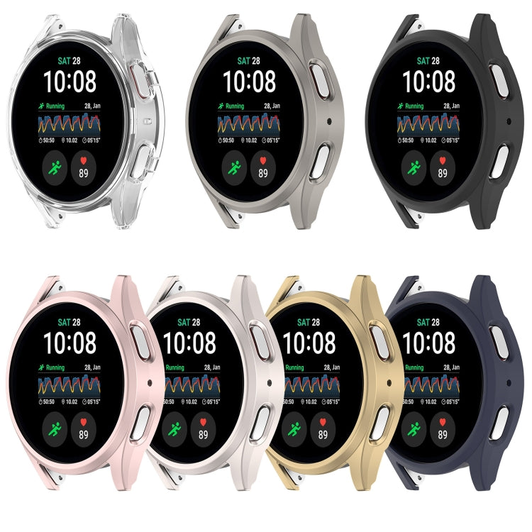 For Sansung Galaxy Watch 7 40mm Half Pack Hollow PC Watch Protective Case(Titanium Steel Color)