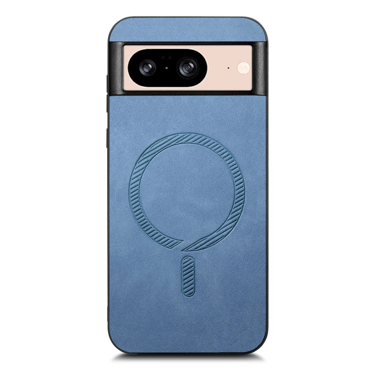 For Google Pixel 9 / 9 Pro Retro Magsafe Magnetic PU Back Cover Phone Case(Blue)