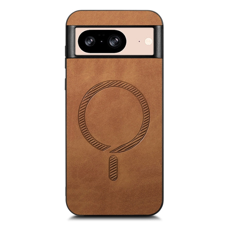 For Google Pixel 9 / 9 Pro Retro Magsafe Magnetic PU Back Cover Phone Case(Brown)