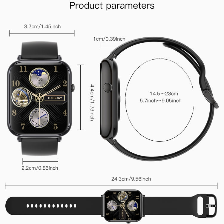 Q19 Max 2.1 inch HD Screen Water-resistant Sports Business Smart Watch(Black)