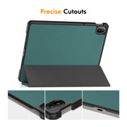 For Huawei MatePad SE 11 2024 ENKAY Tri-fold Custer Texture Platic Leather Tablet Case(Black)