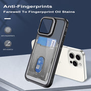 For iPhone 16 Pro Card Bag Holder Acrylic Hybrid TPU Phone Case(Purple)