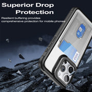 For iPhone 16 Pro Max Card Bag Holder Acrylic Hybrid TPU Phone Case(White)