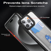 For iPhone 16 Card Bag Holder Acrylic Hybrid TPU Phone Case(White)