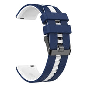 For Amazfit GTS 4 20mm Two-Color Sports Silicone Watch Band(Blue+White)
