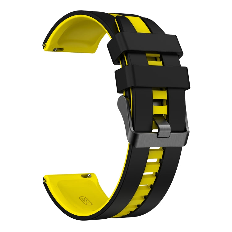 For Amazfit GTS 3 20mm Two-Color Sports Silicone Watch Band(Black+Yellow)