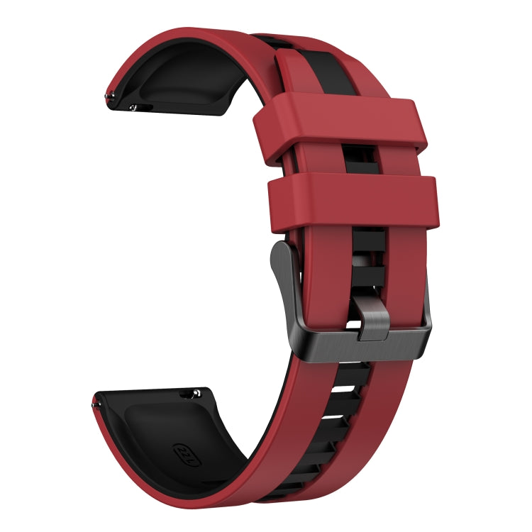 For Amazfit GTS 2E 20mm Two-Color Sports Silicone Watch Band(Red+Black)