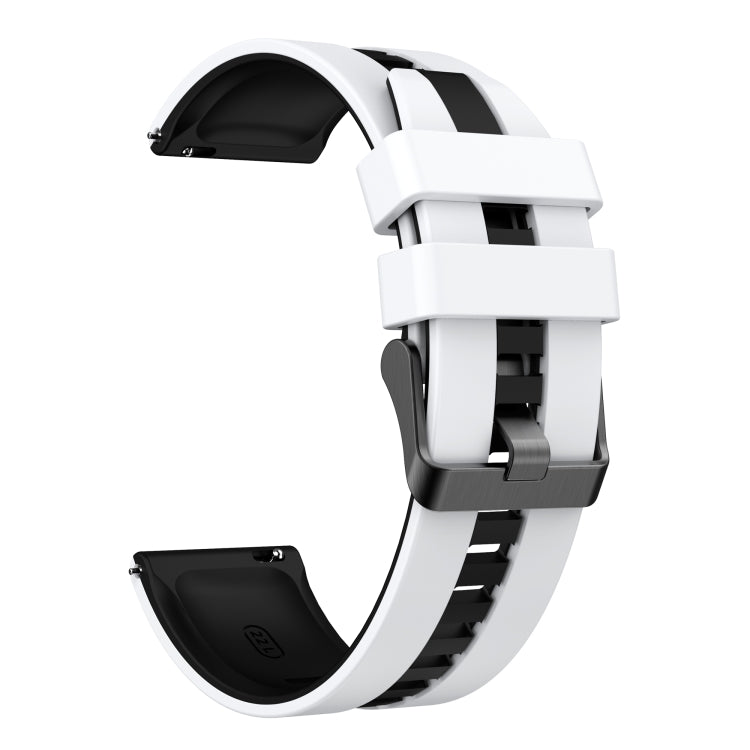 For Amazfit GTS 2 20mm Two-Color Sports Silicone Watch Band(White+Black)