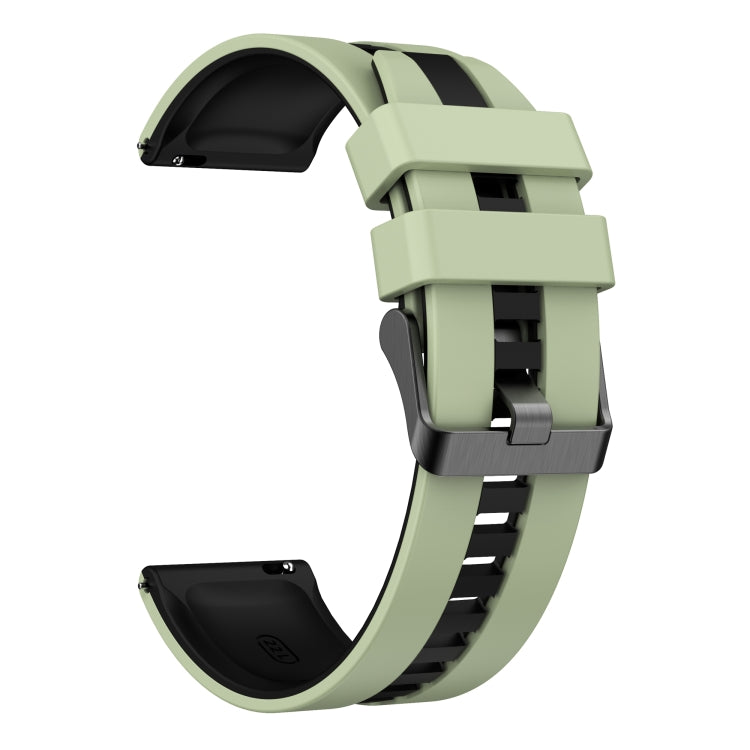 For Amazfit Pop Pro 20mm Two-Color Sports Silicone Watch Band(Light Green+Black)