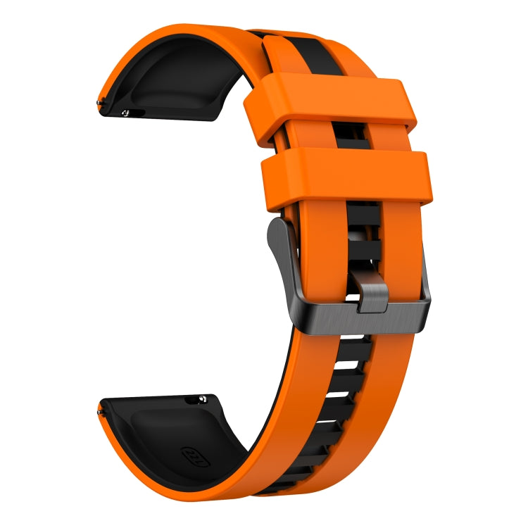 For Amazfit Pop Pro 20mm Two-Color Sports Silicone Watch Band(Orange+Black)