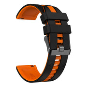 For Amazfit Pop Pro 20mm Two-Color Sports Silicone Watch Band(Black+Orange)