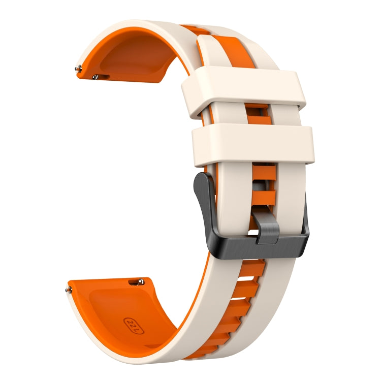 For Amazfit Pop Pro 20mm Two-Color Sports Silicone Watch Band(Starlight+Orange)