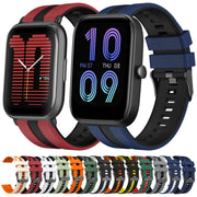 For Amazfit Pop 20mm Two-Color Sports Silicone Watch Band(Grey+Black)