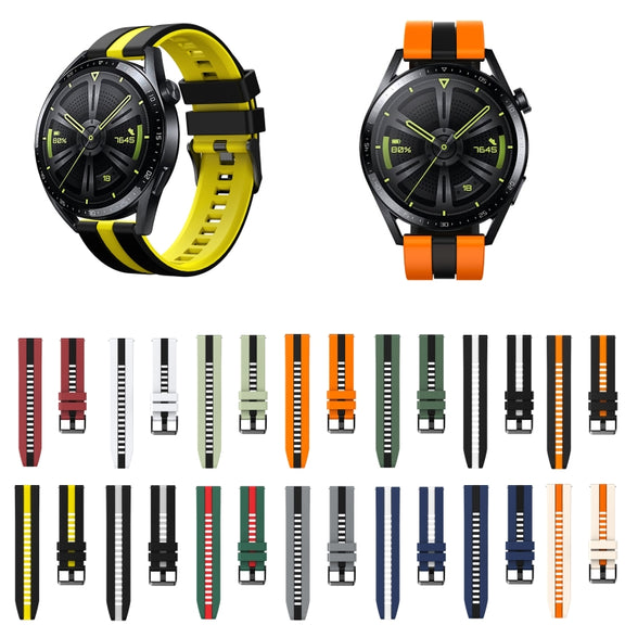 For Amazfit Pop Pro 20mm Two-Color Sports Silicone Watch Band(Grey+Black)