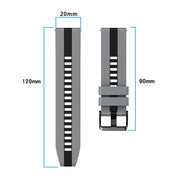 For Amazfit Active 20mm Two-Color Sports Silicone Watch Band(White+Black)