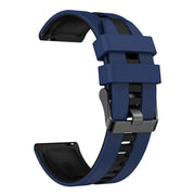 For Amazfit 3 22mm Two-Color Sports Silicone Watch Band(Blue+Black)