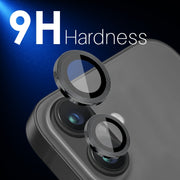 For iPhone 16 / 16 Plus NORTHJO 2 Sets 4pcs Camera Lens Protector Cover Metal Ring Film(Black)