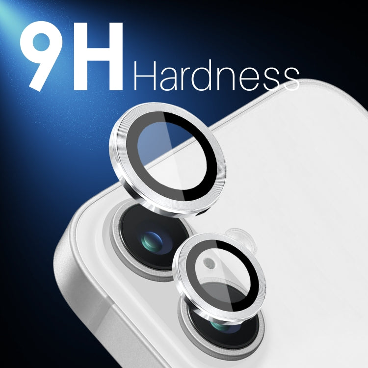 For iPhone 16 / 16 Plus NORTHJO 2 Sets 4pcs Camera Lens Protector Cover Metal Ring Film(Silver)