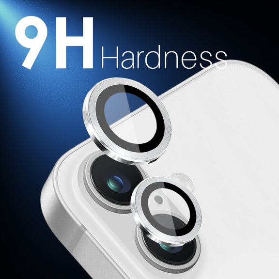 For iPhone 16 / 16 Plus NORTHJO 2 Sets 4pcs Camera Lens Protector Cover Metal Ring Film(Silver)