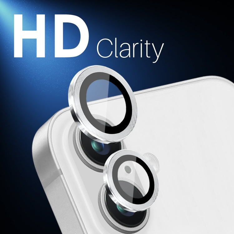 For iPhone 16 / 16 Plus NORTHJO 2 Sets 4pcs Camera Lens Protector Cover Metal Ring Film(Silver)