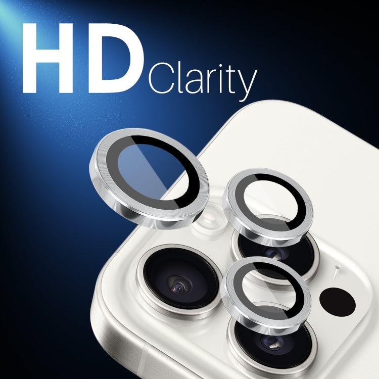 For iPhone 16 Pro / Pro Max NORTHJO 2 Sets 6pcs Camera Lens Protector Cover Metal Ring Film(Silver)