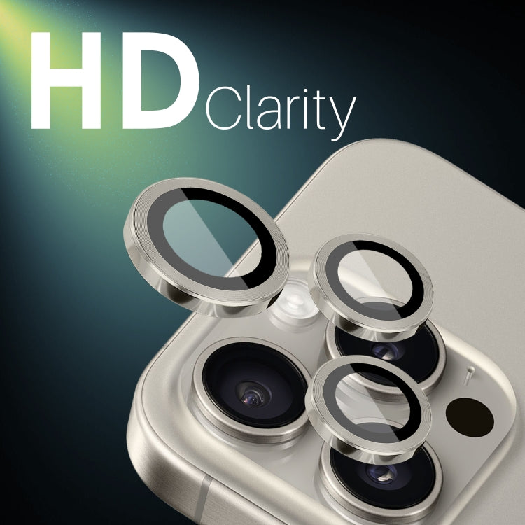 For iPhone 16 Pro / Pro Max NORTHJO 2 Sets 6pcs Camera Lens Protector Cover Metal Ring Film(Natural)