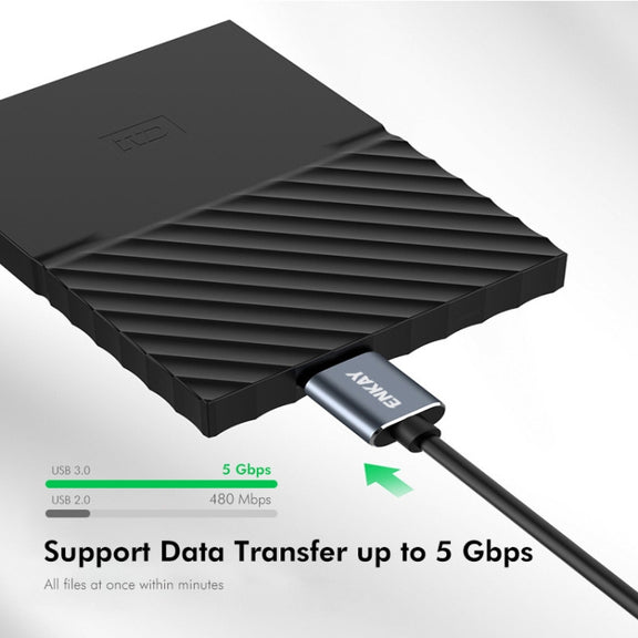 ENKAY USB 3.0 A to USB 3.0 Micro B 5Gbps Data Camera Hard Drive Cable, Length:1m