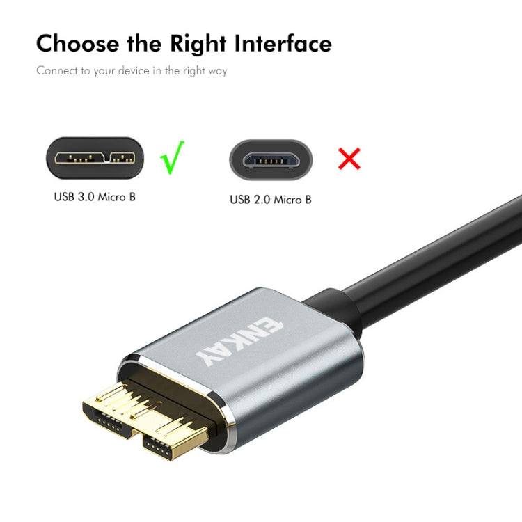 ENKAY USB 3.1 Type-C to USB 3.0 Micro B 10Gbps Data Camera Hard Drive Cable, Length:1.5m