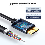 ENKAY USB 3.1 Type-C to USB 3.0 Micro B 10Gbps Data Camera Hard Drive Cable, Length:1.5m