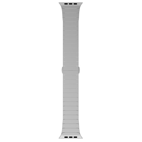 For Apple Watch Series 9 45mm One-bead Paint Alloy Butterfly Buckle Watch Band(Silver)