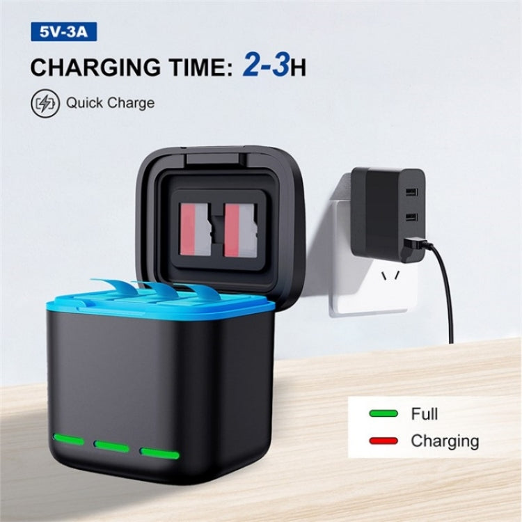 GP-910 3-Battery Charging Box Storage Case For GoPro Hero11 /10 /9