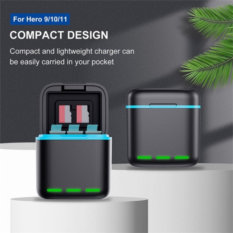 GP-910 3-Battery Charging Box Storage Case For GoPro Hero11 /10 /9