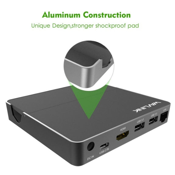 WAVLINK UHP3D01G Gigabit Ethernet USB 3.0 Multi-Function HUB 4K HD Docking Station(UK Plug)