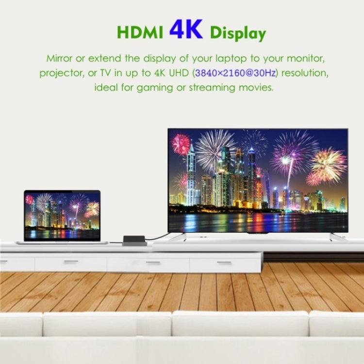 WAVLINK UHP3D01G Gigabit Ethernet USB 3.0 Multi-Function HUB 4K HD Docking Station(UK Plug)