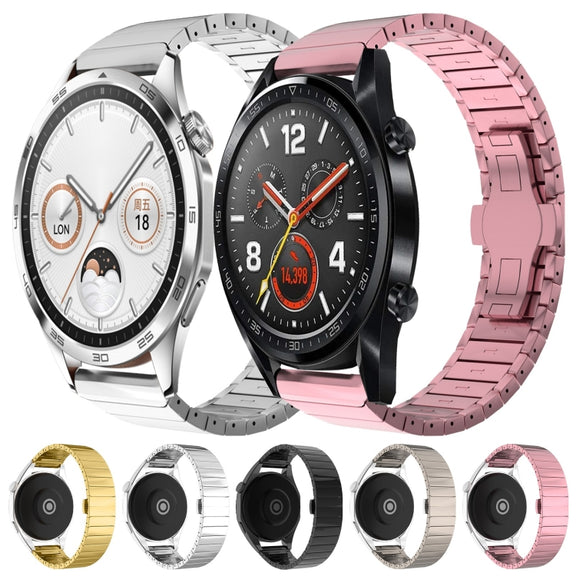 For Huawei Watch 4 Pro 22mm One Bead Paint Butterfly Buckle Alloy Watch Band(Silver)