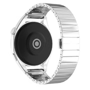 For Ticwatch Pro X 22mm One Bead Paint Butterfly Buckle Alloy Watch Band(Silver)