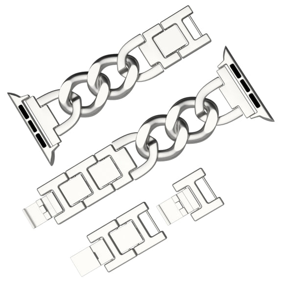 For Apple Watch Ultra 49mm Quick-Release Metal Chain Watch Band(Silver)