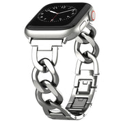 For Apple Watch Series 5 44mm Quick-Release Metal Chain Watch Band(Silver)