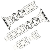 For Apple Watch Series 8 41mm Quick-Release Metal Chain Watch Band(Silver)