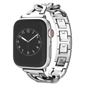 For Apple Watch Series 3 38mm Quick-Release Metal Chain Watch Band(Silver)
