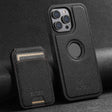 For iPhone 13 Pro Suteni M2 Cross-Grain MagSafe Vertical Card Back Phone Case(Black) - free shipping - PMC TechLife - Order now!