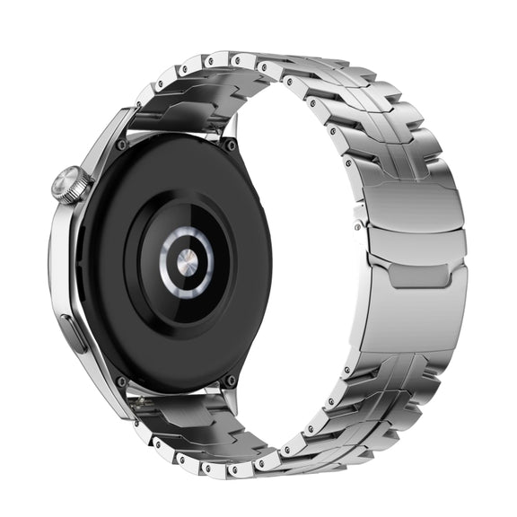 For Huawei Watch 4 / 4 Pro 22mm Double Lock Buckle Turtle Steel Watch Band(Silver)