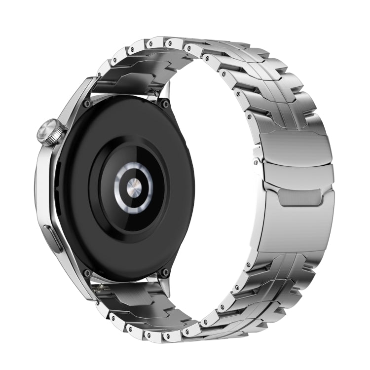 For Huawei Watch GT / GT 2e 22mm Double Lock Buckle Turtle Steel Watch Band(Silver)
