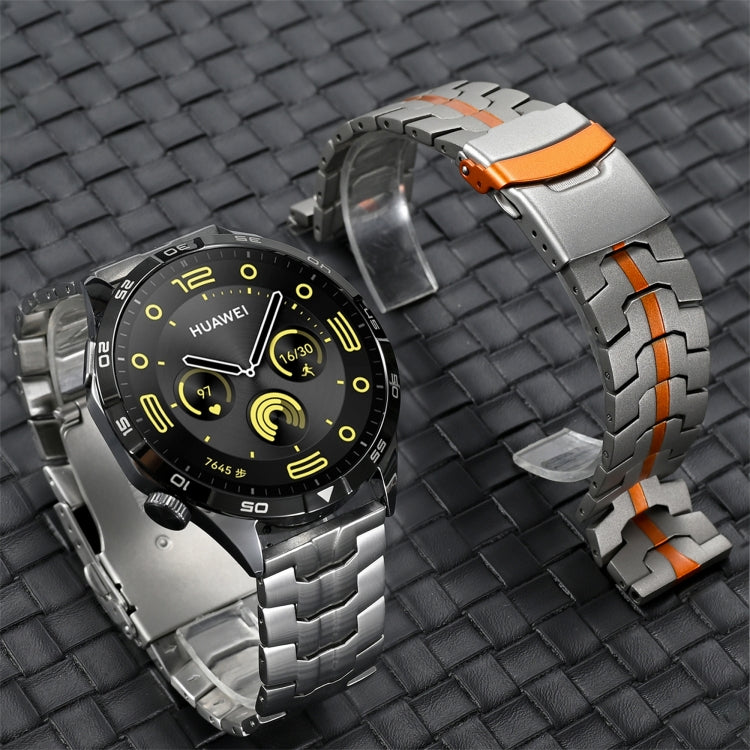 For Huawei Watch GT 3 SE 22mm Double Lock Buckle Turtle Steel Watch Band(Silver)